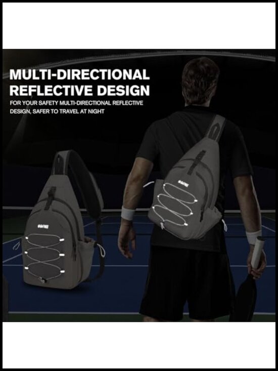 Pickleball Sling Bag Crossbody Backpack with Multiple Pockets main image 5
